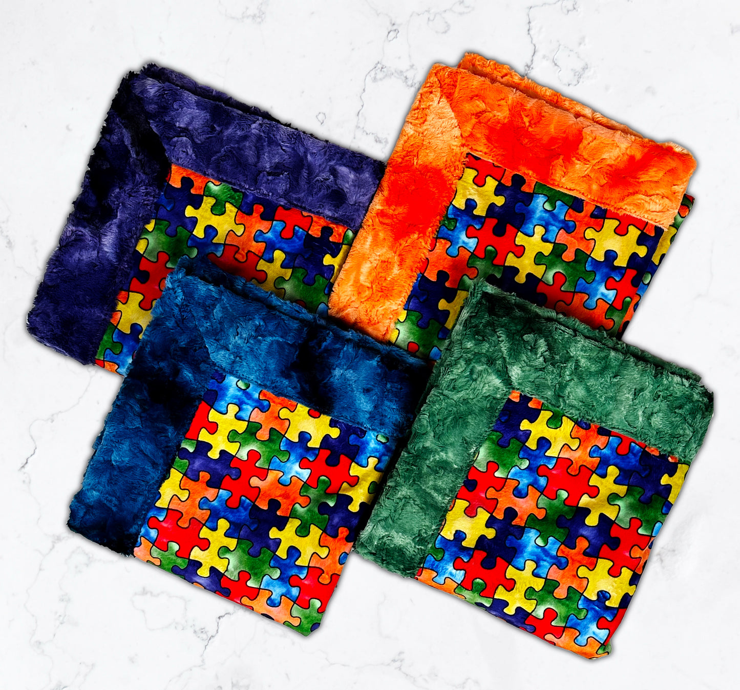 Puzzle on Luxe Galaxy Toddler Blanket 45x55