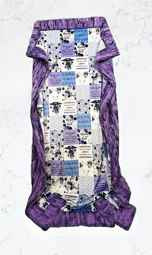 Nurse Iris on Forest Fox Crown Jewel Cuddle Large Blanket 53x75