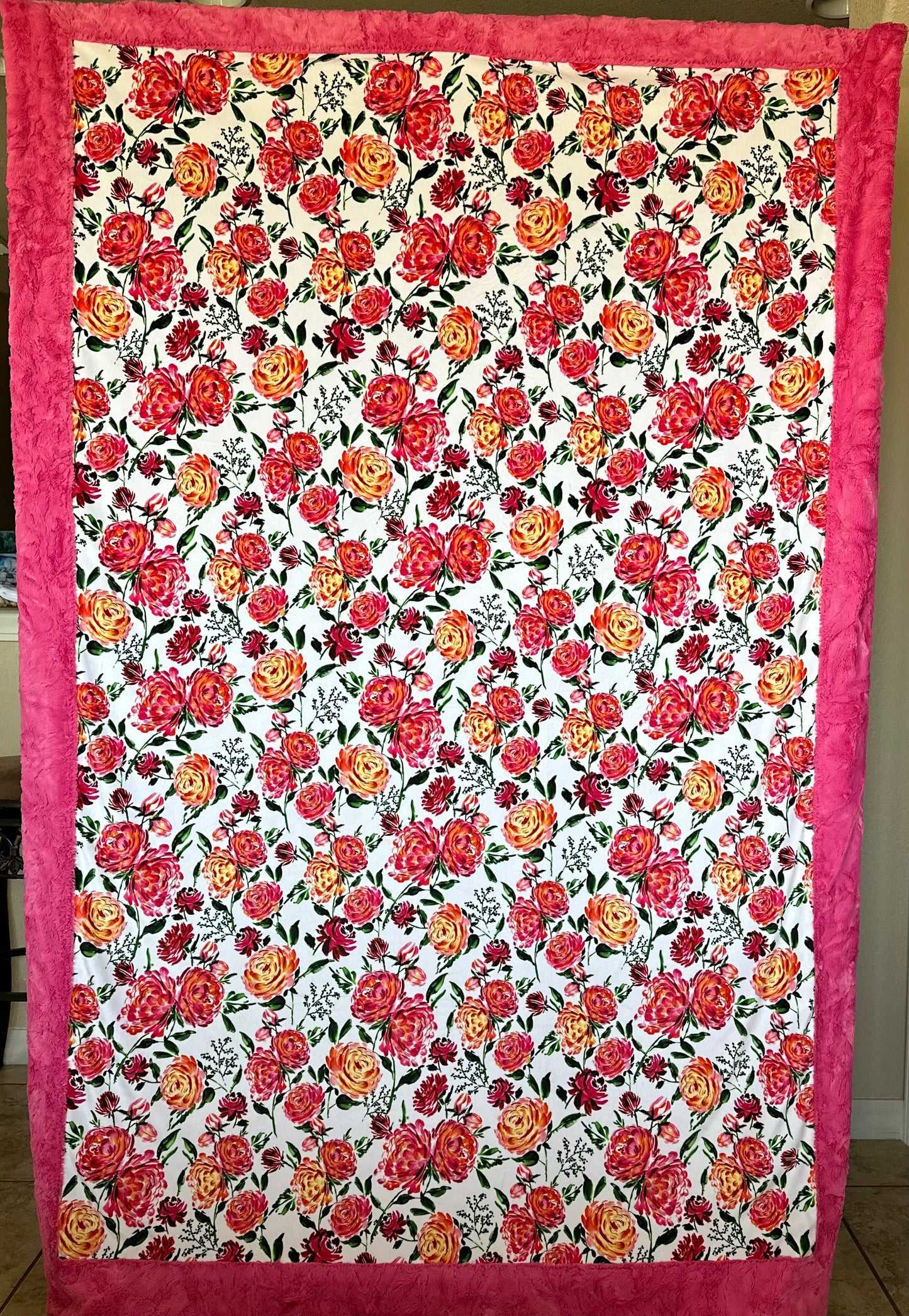 Floral Shop Bloom on Carnation Hide Large Adult Blanket - Elegant Florals - 53x80