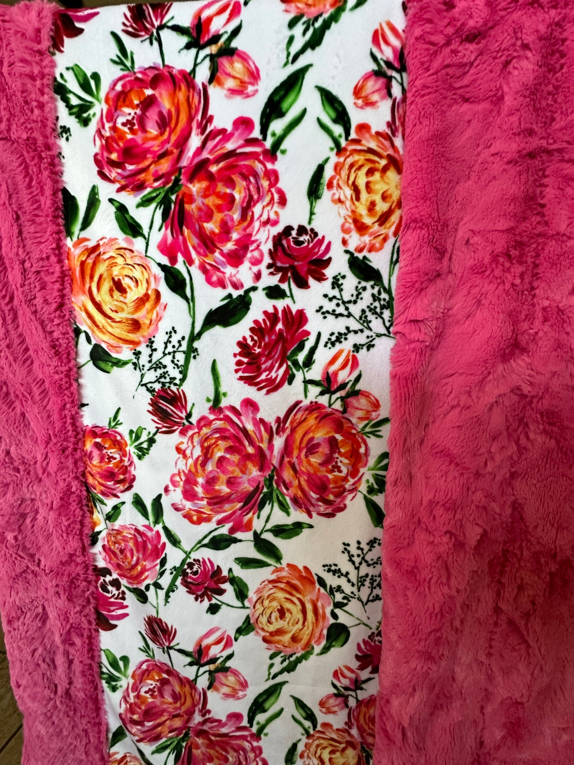 Floral Shop Bloom on Carnation Hide Large Adult Blanket - Chic Floral Elegance - 53x80