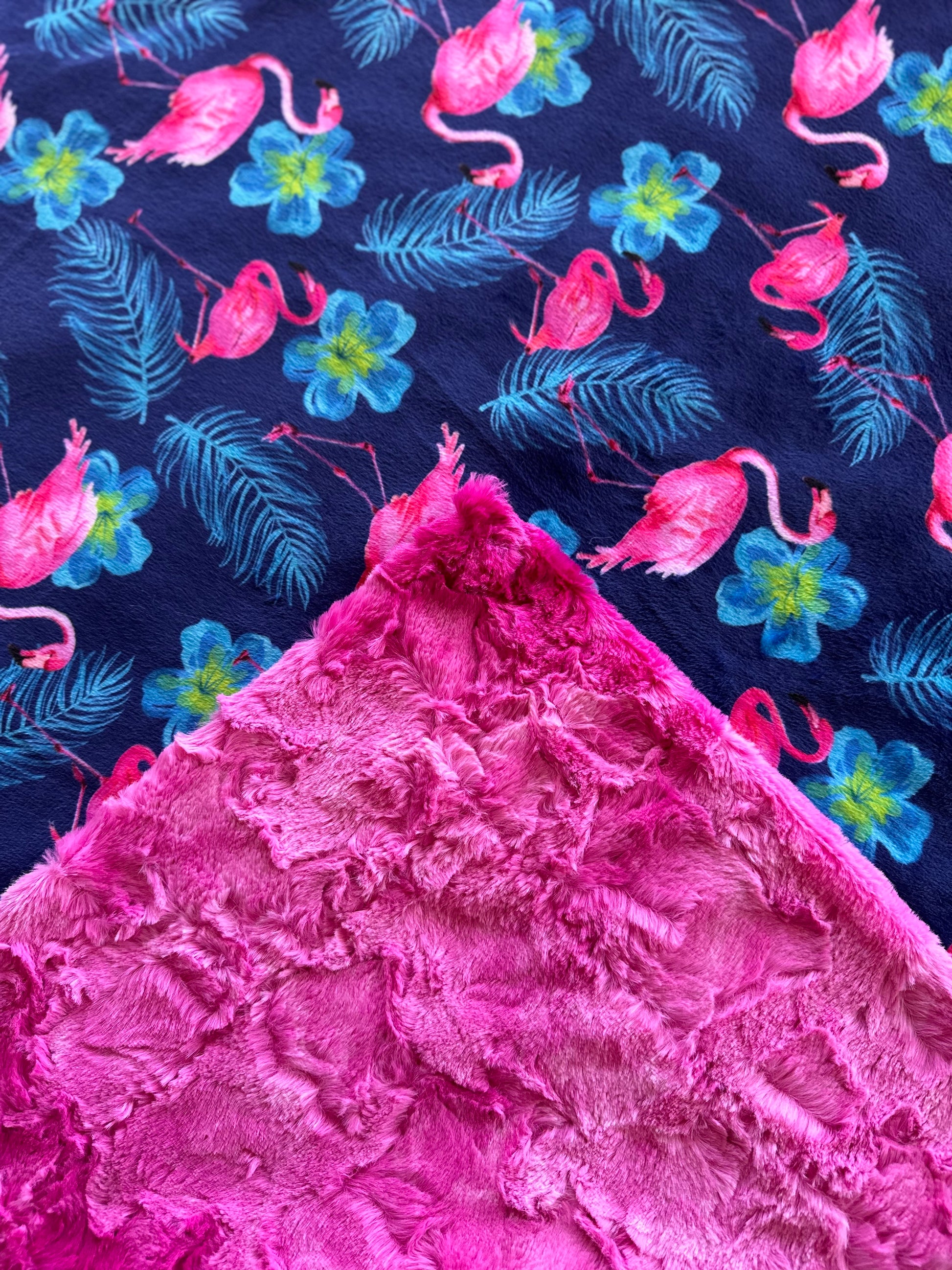 Flamingos on Magenta Galaxy Large Throw - Warm and Comfortable - 54x66