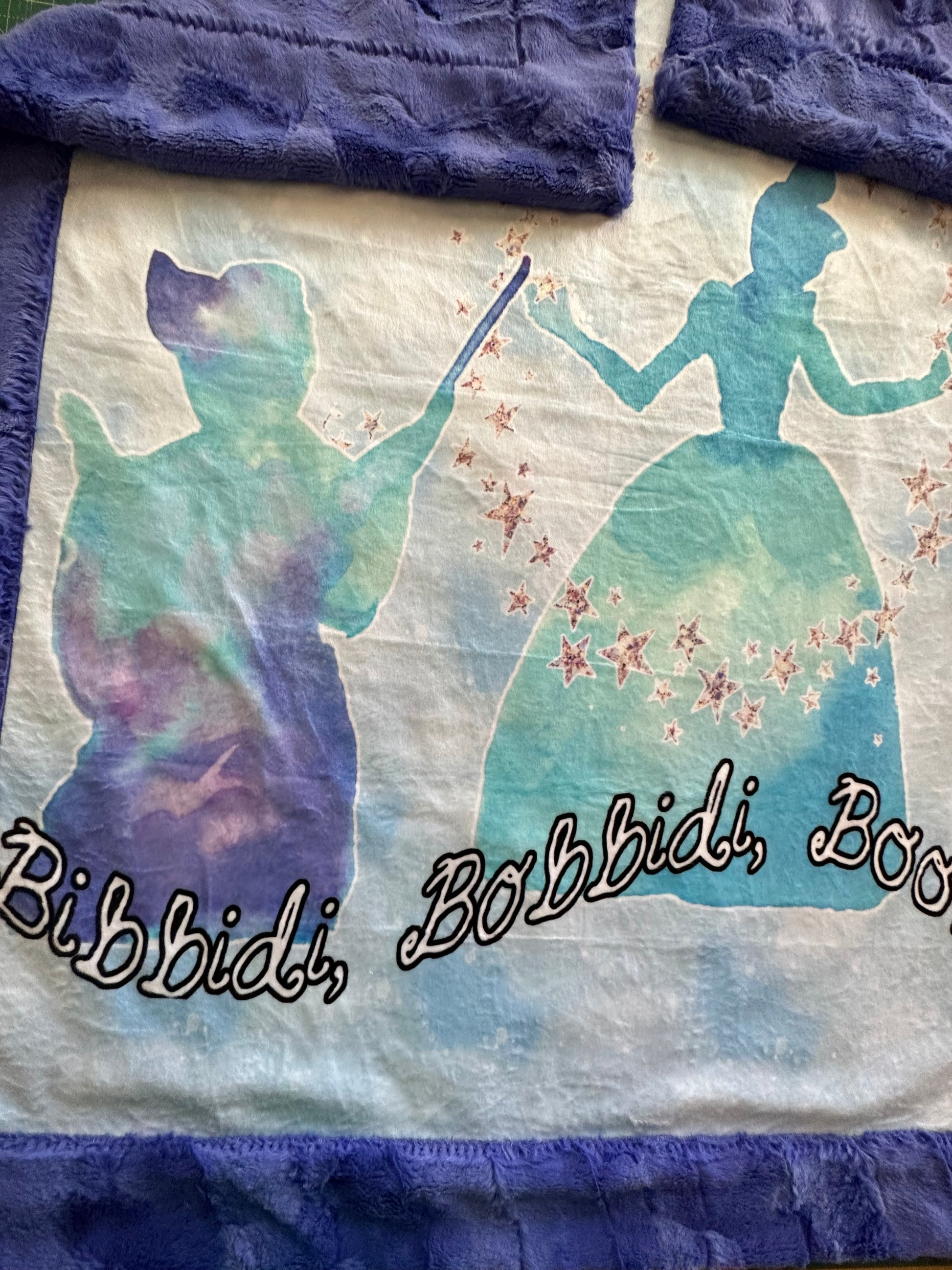 Bibbidi Bobbibidi Boo! Cinderella on Peri Purple Hide Baby Blanket - Whimsical Comfort - 33x43