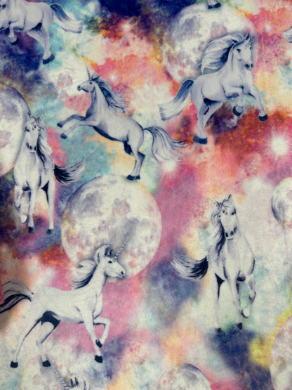 Unicorn Skies on Paloma Magenta Toddler Blanket 45x55 (get a pillowcase to match for $26))