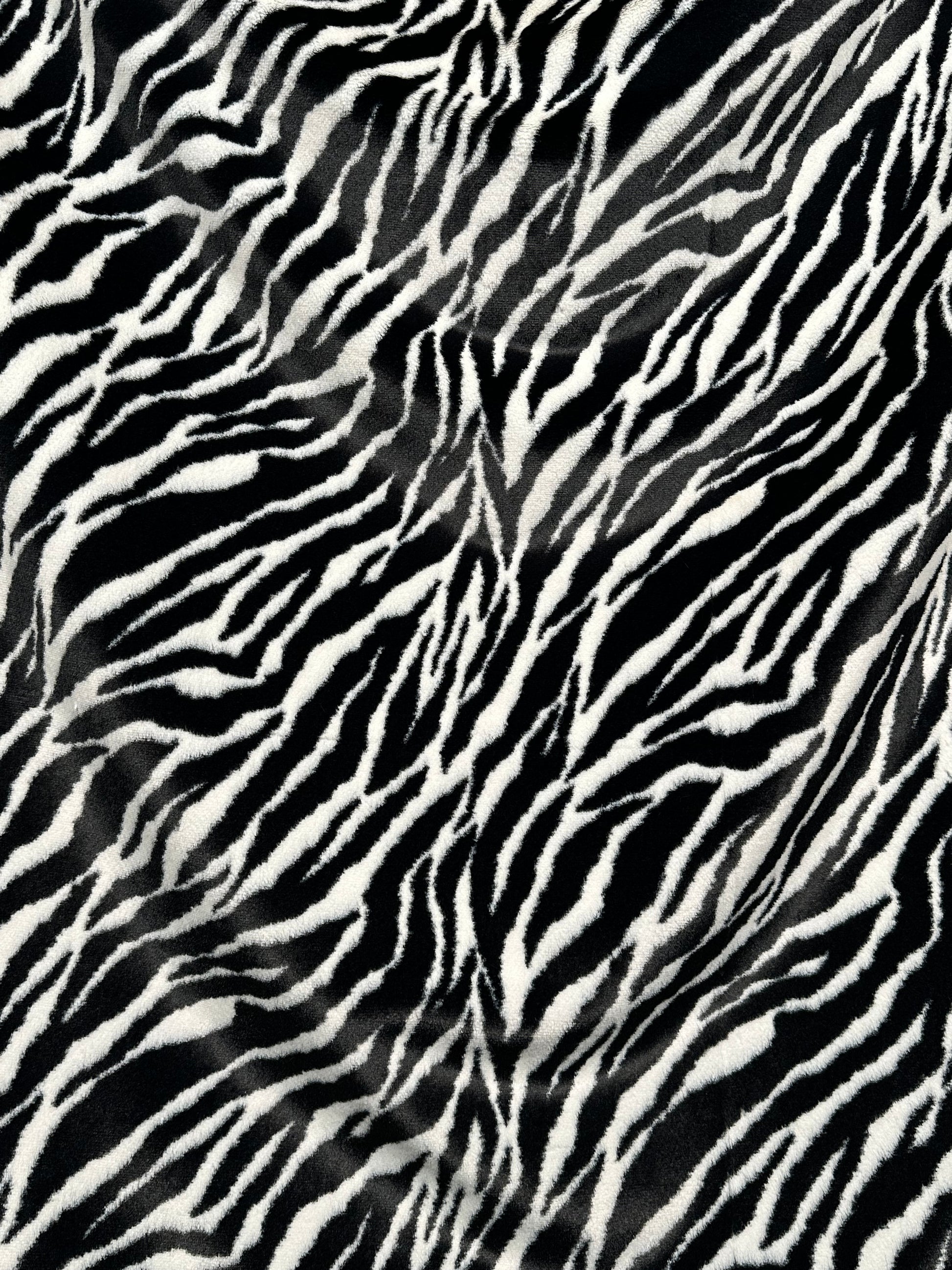 Cuddle Baby Zebra on Heather Zebra Dewberry Double Minky Adult Large Blanket - Whimsical Luxury - 54x75