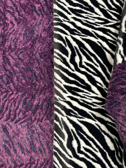 Cuddle Baby Zebra on Heather Zebra Dewberry Double Minky Adult Large Blanket - Soft and Cozy Texture - 54x75