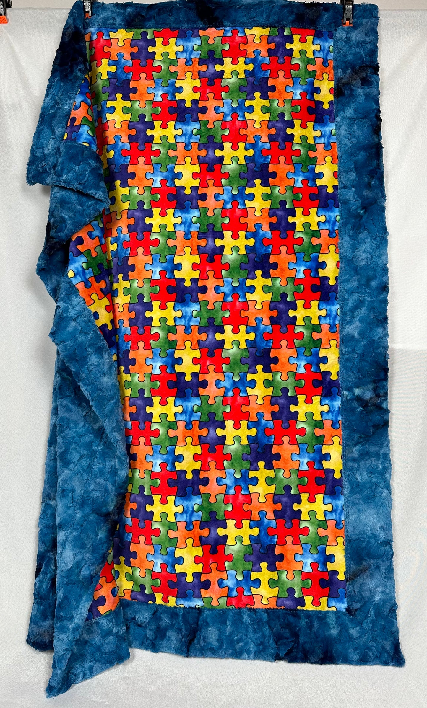 Puzzle on Luxe Galaxy Toddler Blanket 45x55