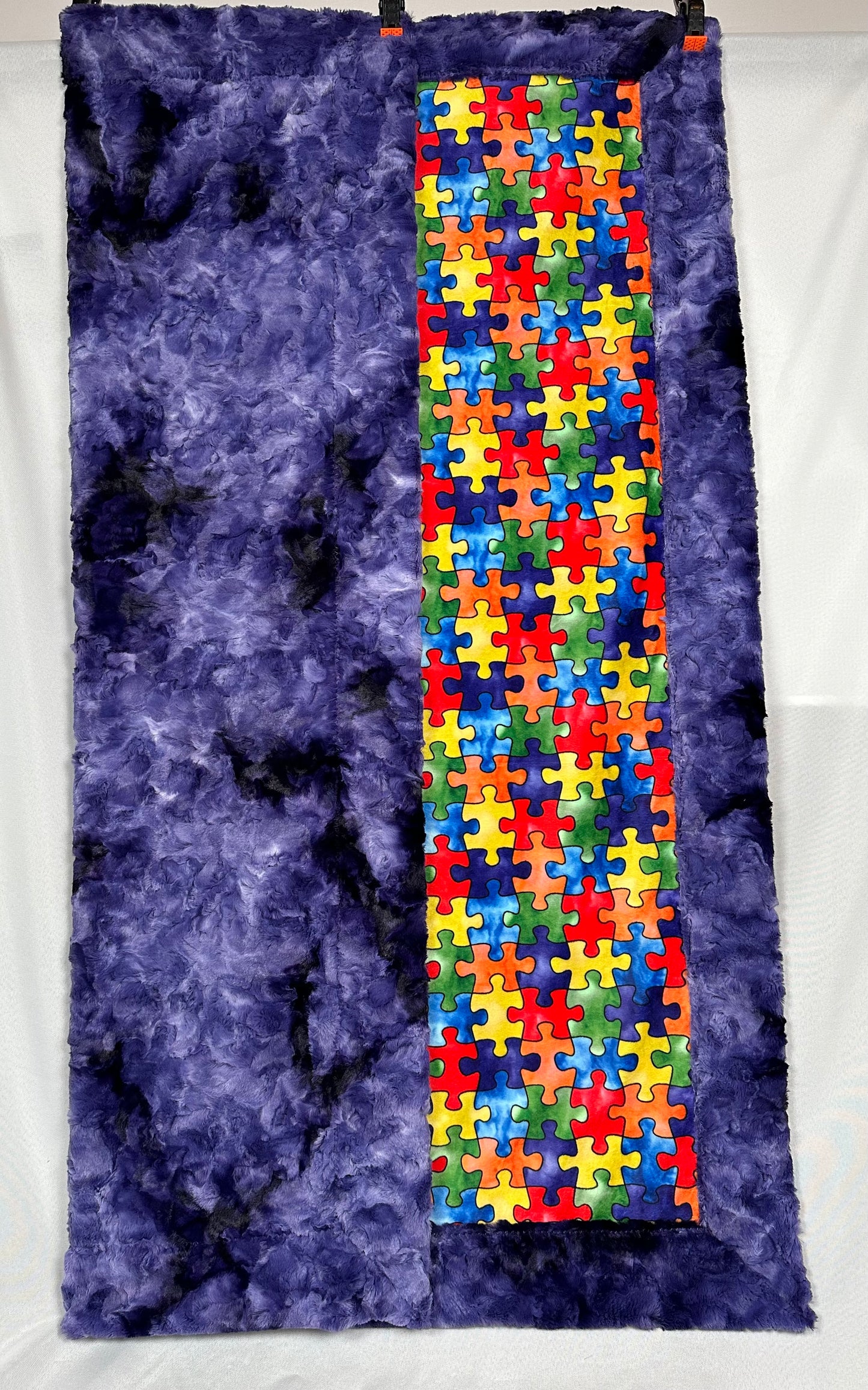 Puzzle on Luxe Galaxy Toddler Blanket 45x55