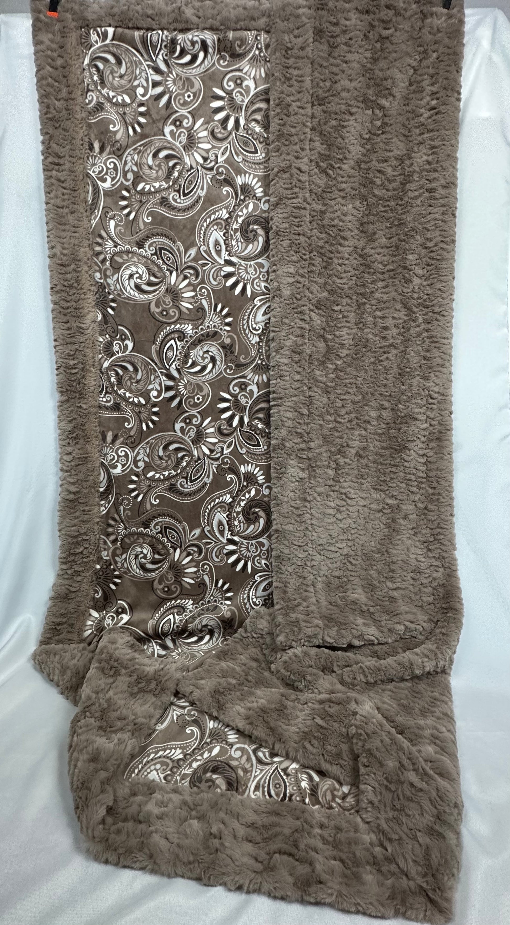 Paisley Taupe on Light Taupe Florence Adult Blanket - Sophisticated Home Decor - 53x75