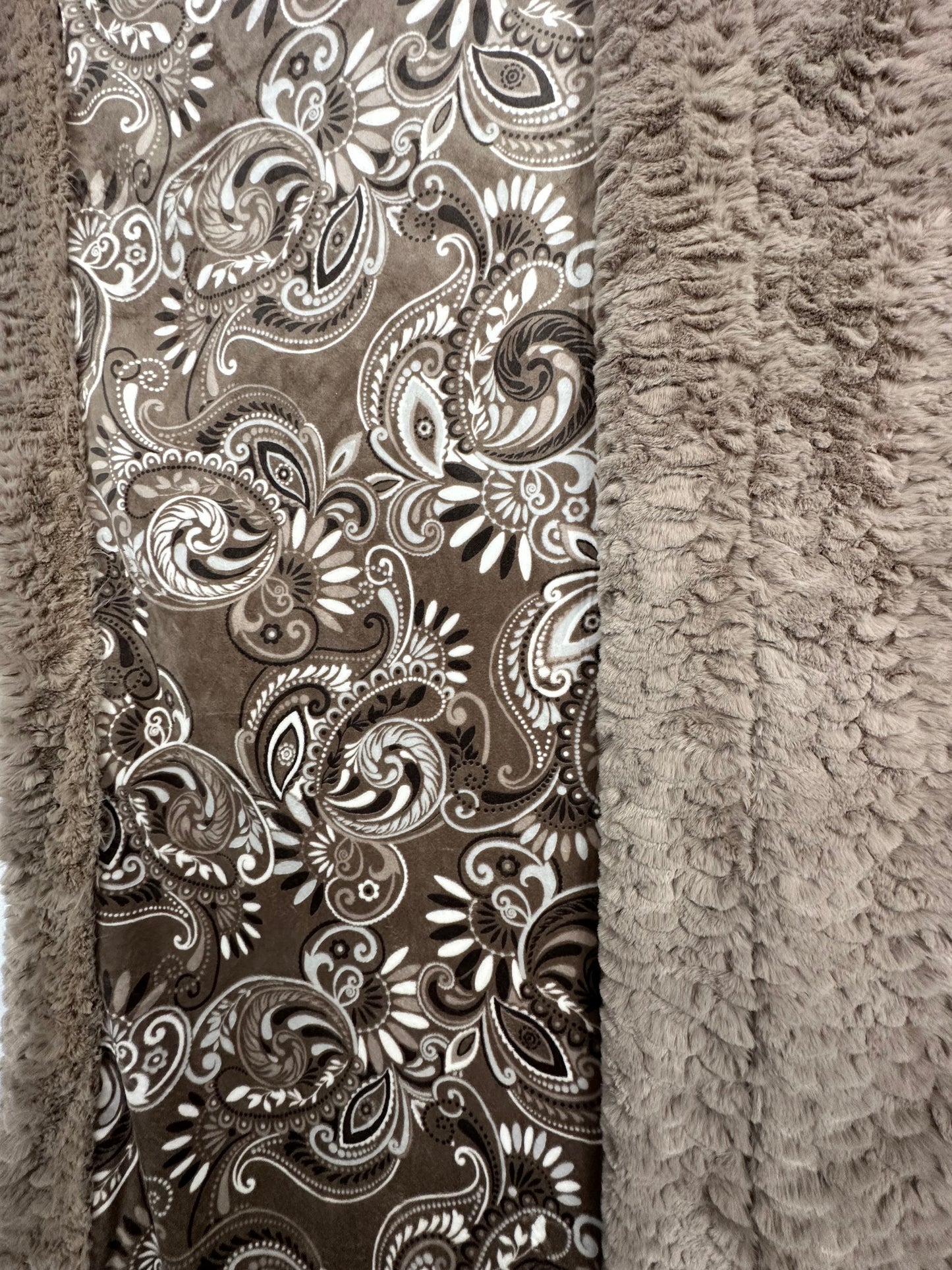 Paisley Taupe on Light Taupe Florence Adult Blanket - Comfort and Style Combined - 53x75