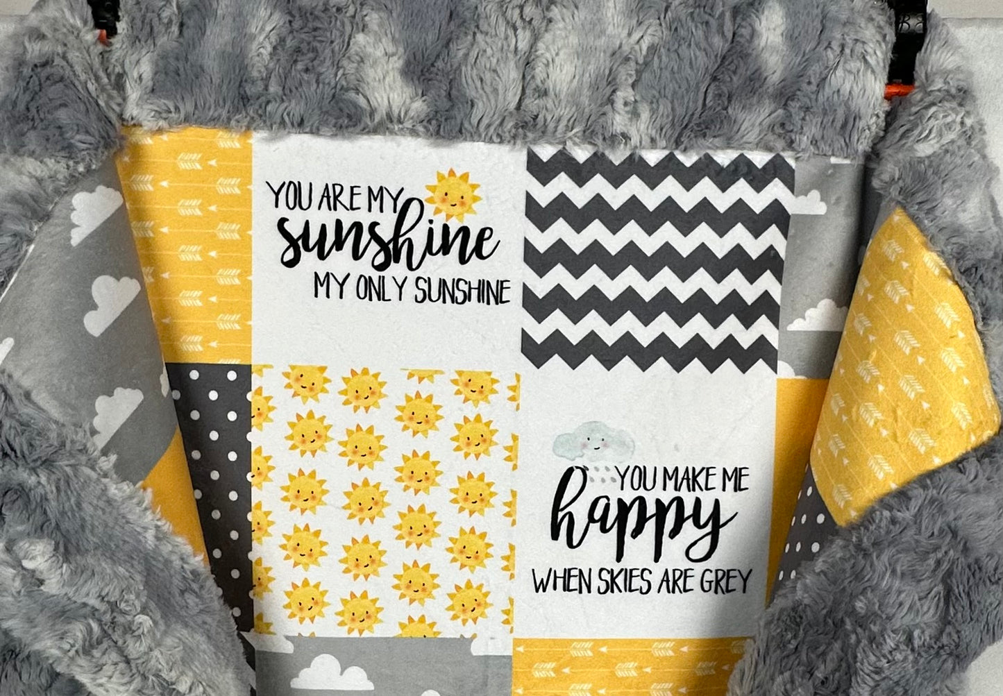 You are my Sunshine on Wild Rabbit Chrome Baby Blanket 30x42 with Pillowcase 12x20