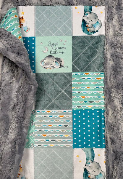 Sweet Dreams Little One on Wild Rabbit Chrome Baby Blanket 30x42 with 12x20 Pillowcase                    8
