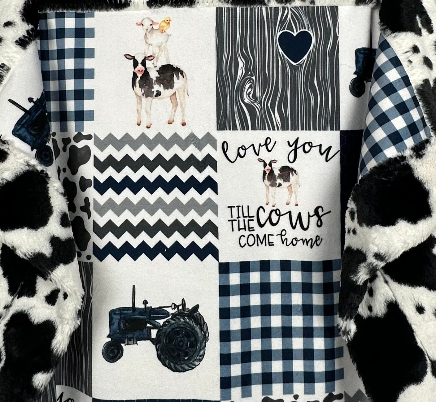 Love You Till The Cows Come Home Luxe Cuddle Blanket - Soft and Cozy Texture - 30x42