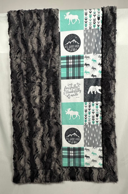 Fearfully & Wonderfully Made on Wild Rabbit Nine Iron Luxe Large Toddler/Child Blanket 42x60 with Pillowcase 12x20