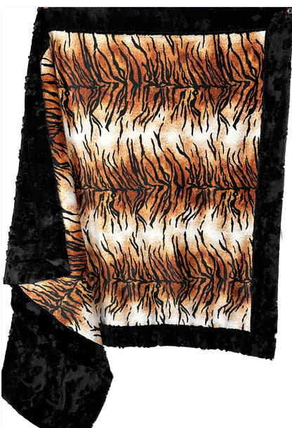 Tiger Stripe Rust on Black Paws Large Blanket 52x75 Spoonflower Quality