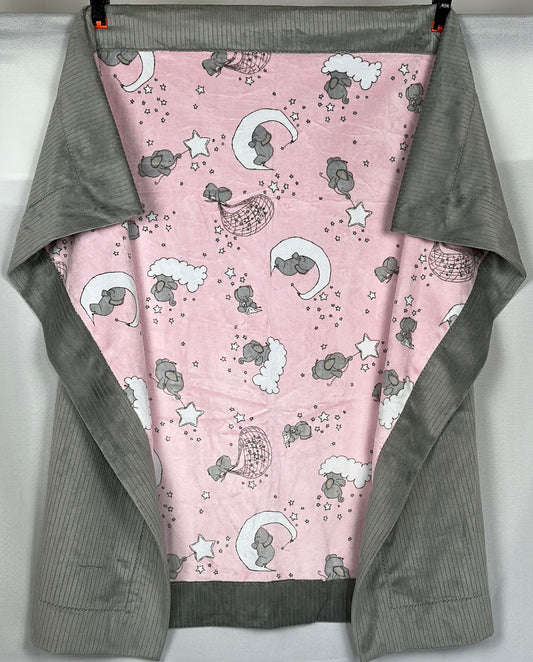 Dream Big Blush on Silver Toddler/Travel Blanket 51x59