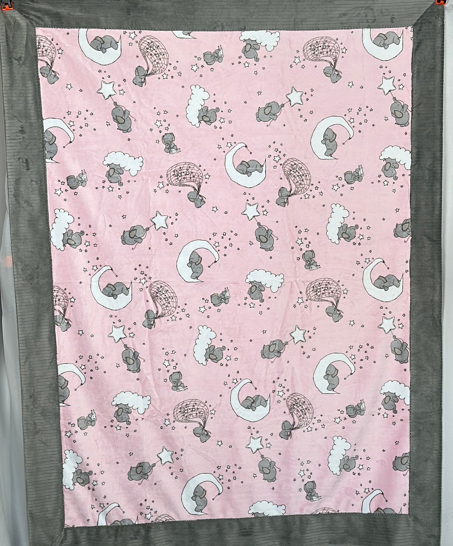 Dream Big Blush on Silver Toddler/Travel Blanket 51x59
