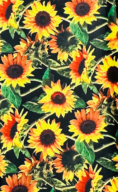 Sunflowers on Black Tuscany Large Blanket 55x77