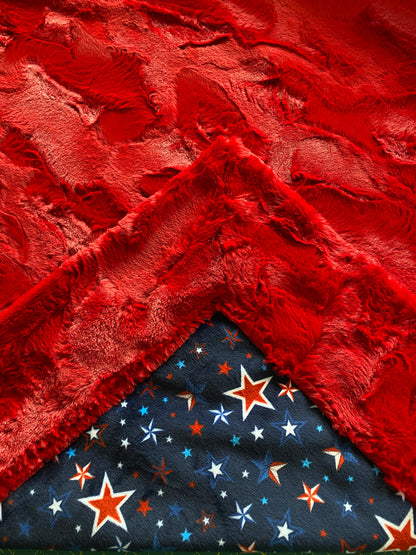 Fourth of July on Scarlet Red Hide Minky Blanket Throw - 52x62