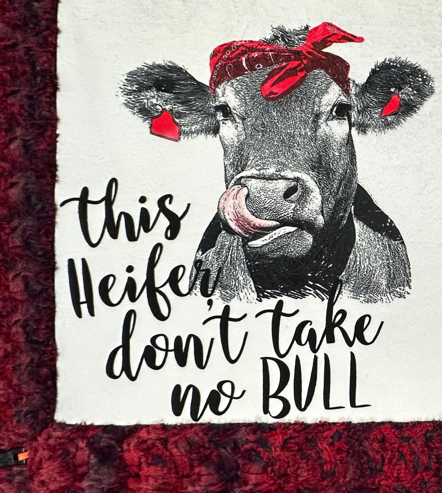 This Heifer Don't Take No Bull on Paloma Rocket 55x78 Large Blanket Spoonflower Quality