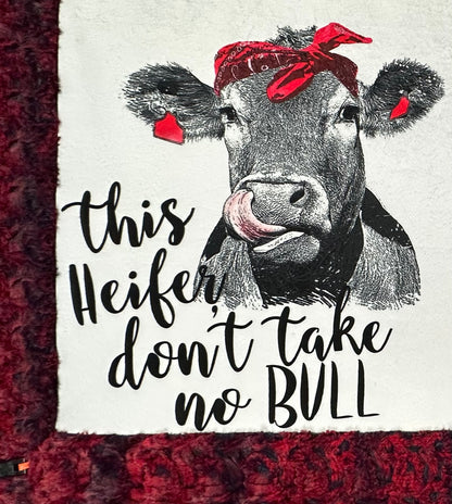 This Heifer Don't Take No Bull on Paloma Rocket 55x78 Large Blanket Spoonflower Quality