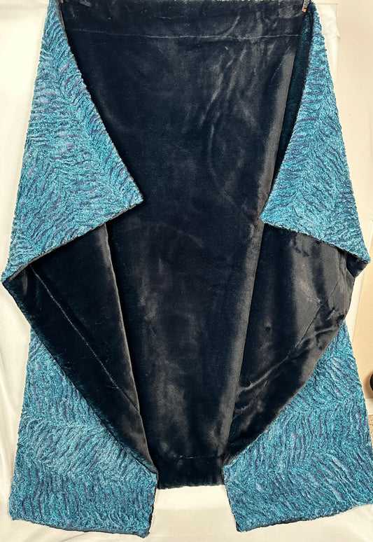 Aquamarine and Blue Bayou Seal Double Minky X-Wide 60x83 Large blanket