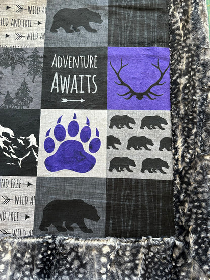 Adventure Awaits on Luxe Cuddle 54x79 Large Blanket Spoonflower Quality