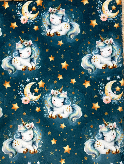 Sleepy Unicorn on Tie-Dye Luxe Baby Blanket 34x45  & Lovey 20x25 Set