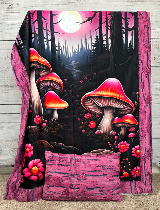 Psychedelic Mushrooms on Azalea Luxe with a 12x18 Pillowcase