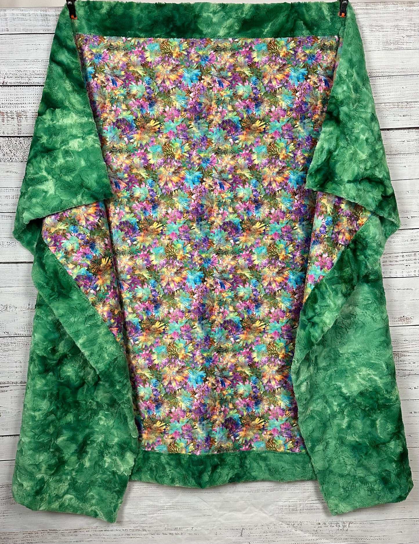 Packed Floral on Kelly Green Galaxy Adult Blanket - 55x74