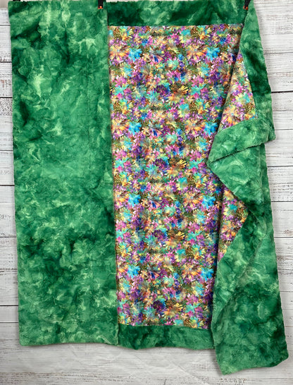 Packed Floral on Kelly Green Galaxy Adult Blanket - 55x74