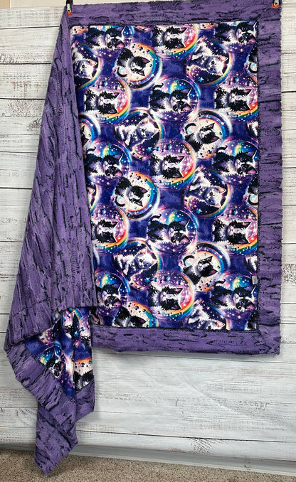 Cat on Crown Jewel Luxe Large 55x79 Minky Blanket