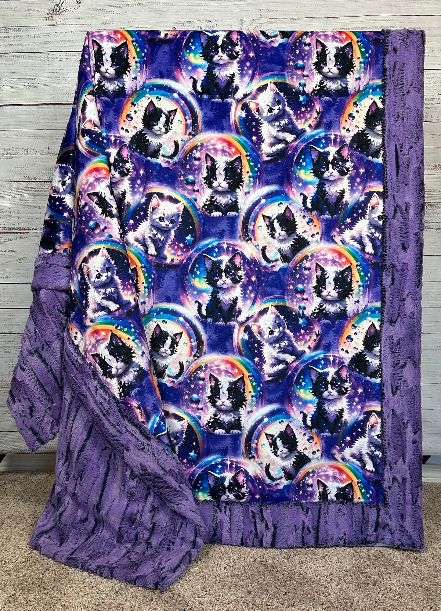 Cat on Crown Jewel Luxe Large 55x79 Minky Blanket