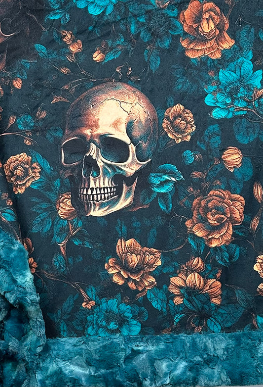 Skull on Mallard Luxe Large 55x79 Minky Blanket