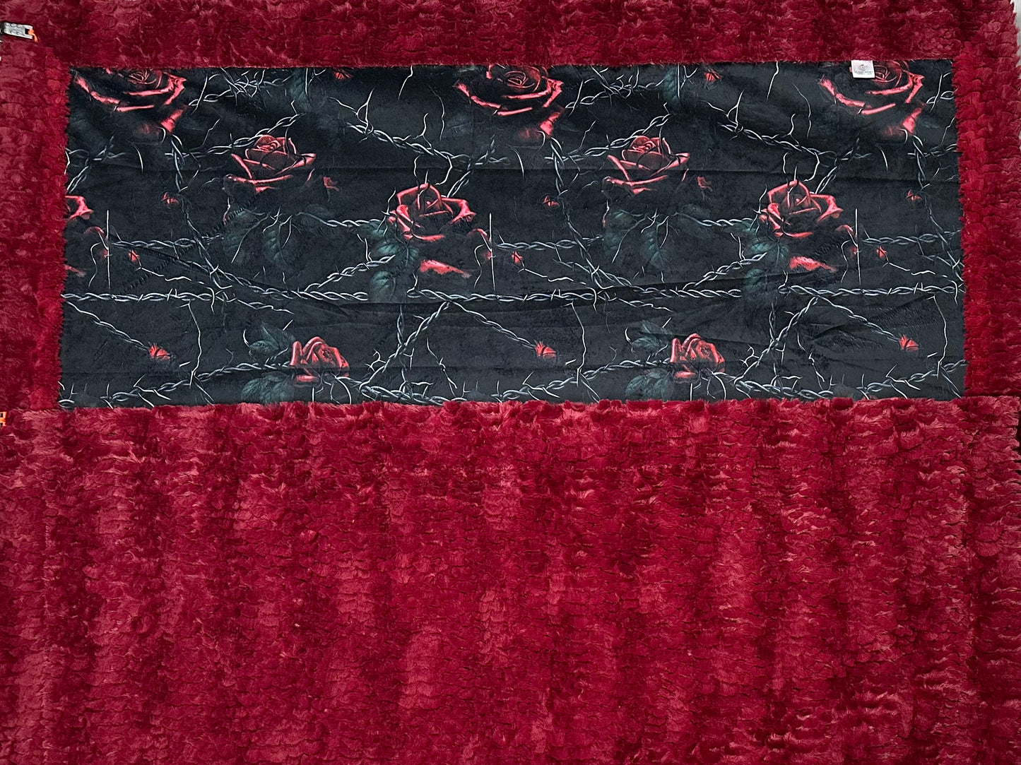 Rose and Chain on Merlot Luxe Large 56x80 Minky Blanket