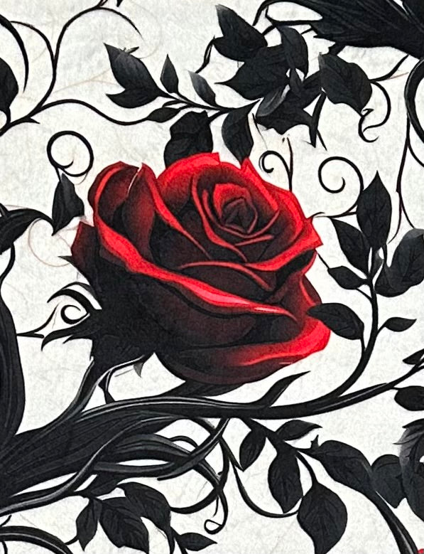 Gothic Red Roses on Cardinal Luxe Large 54x79 Minky Blanket