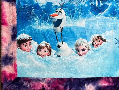 "Do You Want to Build a Snowman?" Large Minky Blanket With Colorful Backing