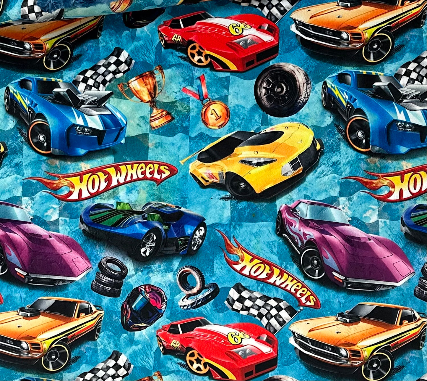 Race Car Enthusiast on Blue Luxe Adult Large 56x79 Minky Blanket