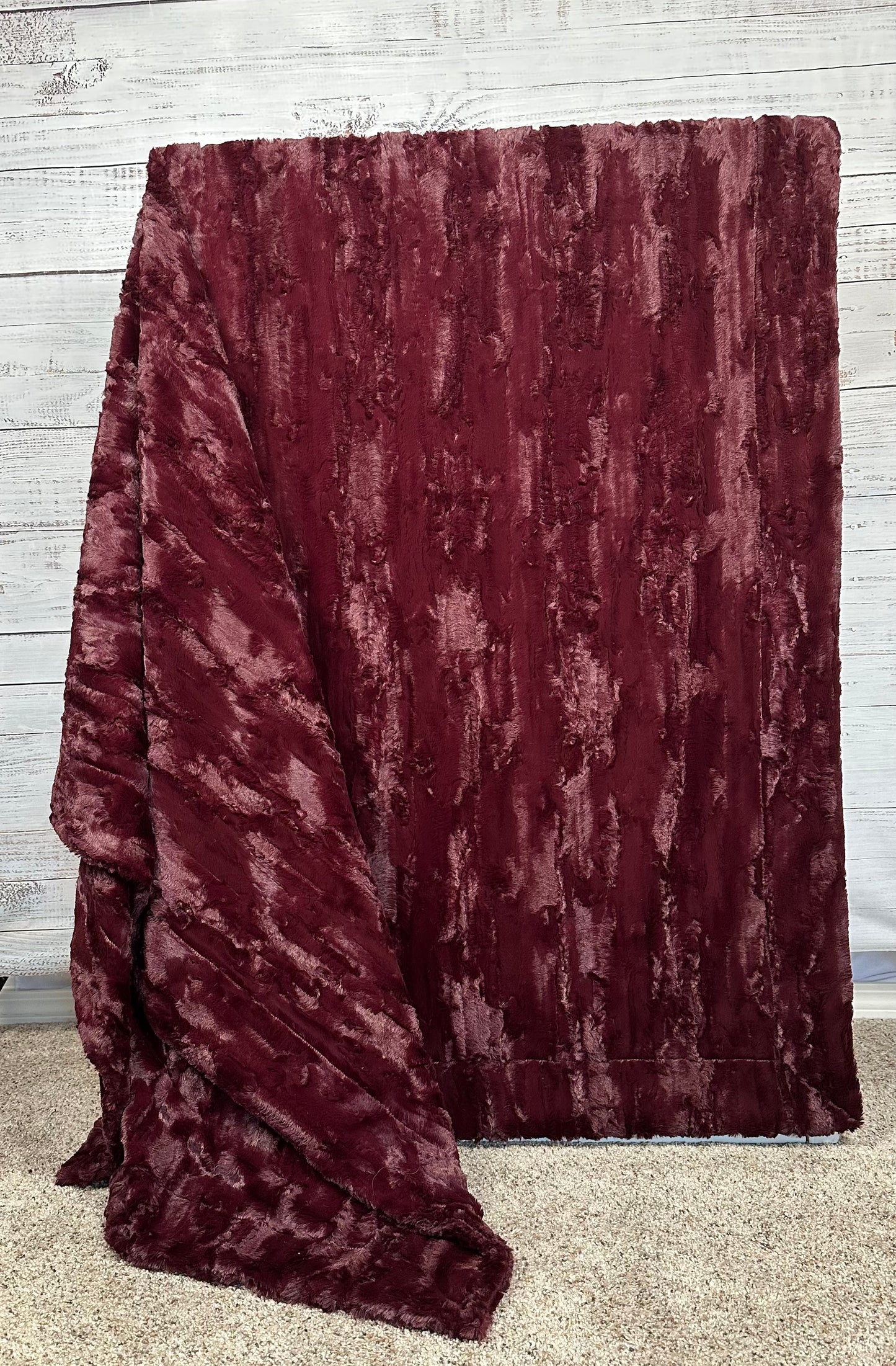 Black Cherry Double Luxe XL, X-Wide 60x86 Minky Blanket