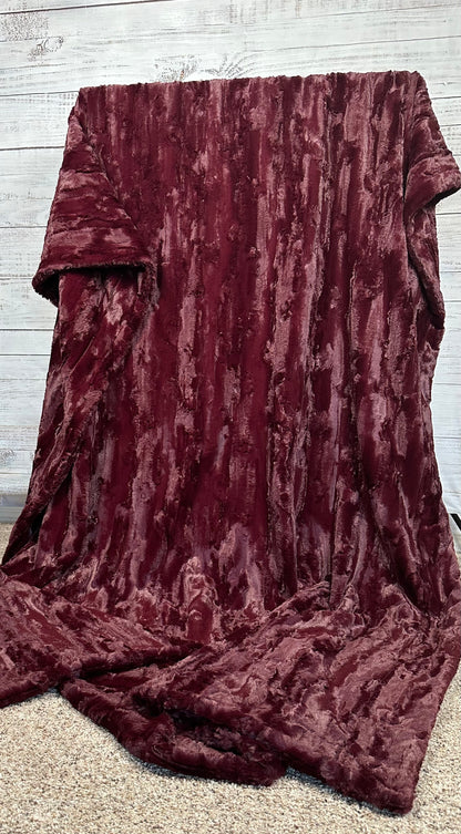 Black Cherry Double Luxe XL, X-Wide 60x86 Minky Blanket