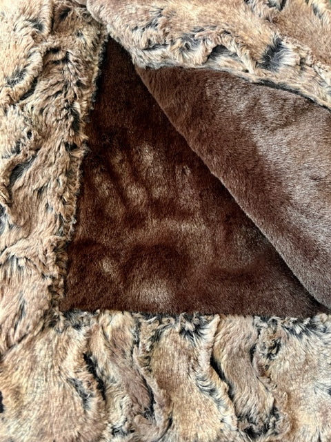 Mustang Faux Cinnamon Chestnut - Small Throw Minky Blanket 40x53